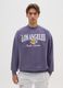 Purple cotton blend sweatshirt with Los Angeles Lakers print_0