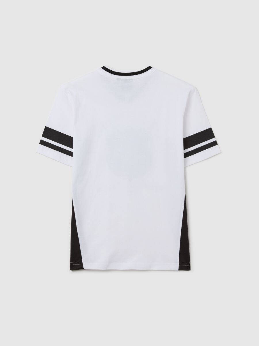 T-shirt in cotone bicolore stampa NHL bianco nero_4
