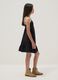 Black pure cotton dress with thin straps_2
