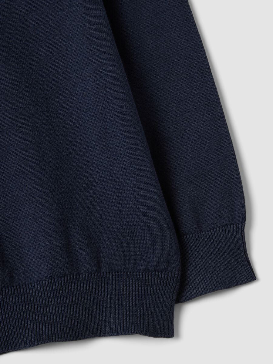 Maglia blu in puro cotone a girocollo over fit per bambino_3