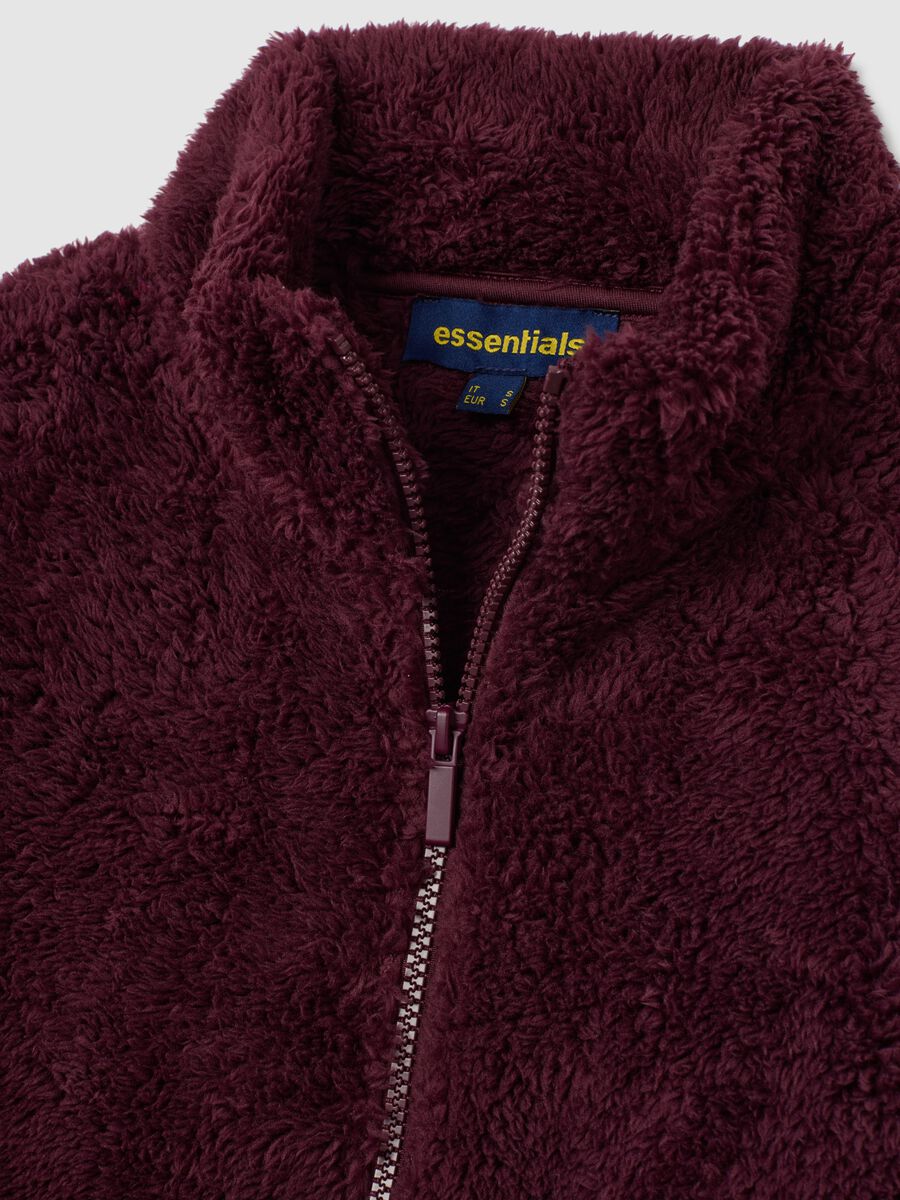 Felpa rossa regular fit con zip_5