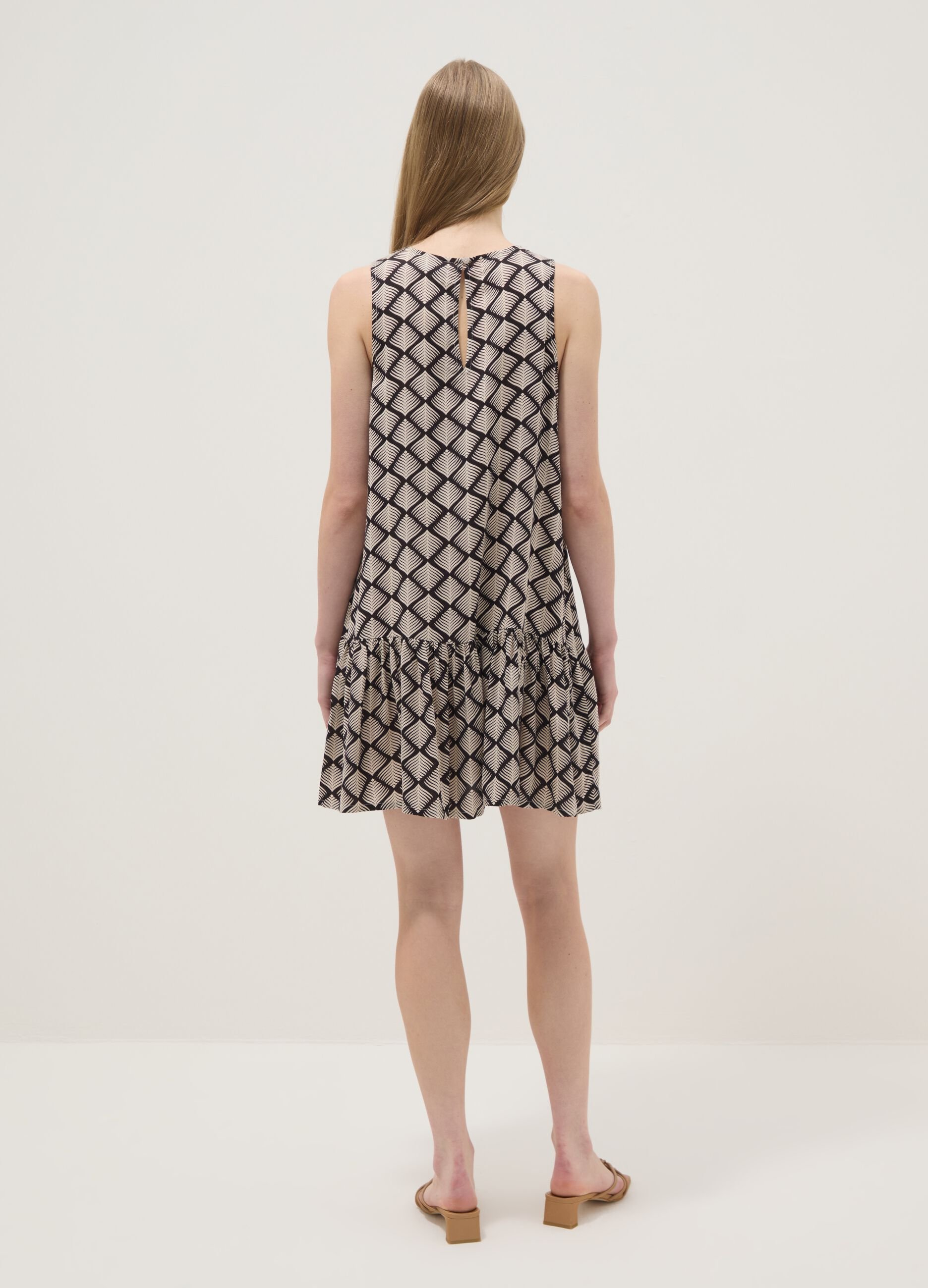Multicolour dress with geometric pattern
