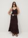 Brown maxi skirt in pure viscose_0