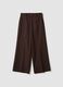Brown cropped trousers in stretch fabric_4