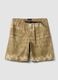 Beige baggy pure cotton Bermuda shorts_0