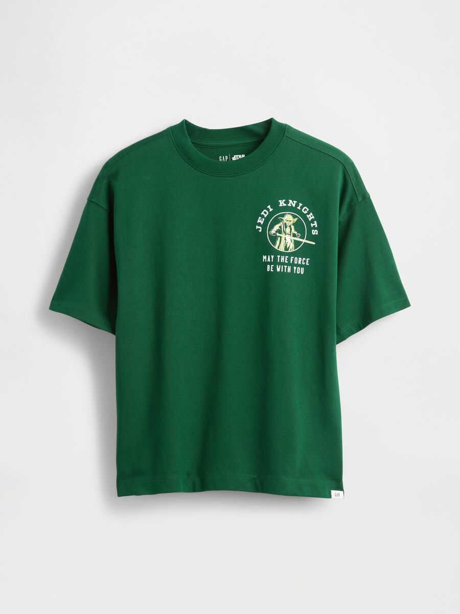 Green Cotton T-shirt with Print_0