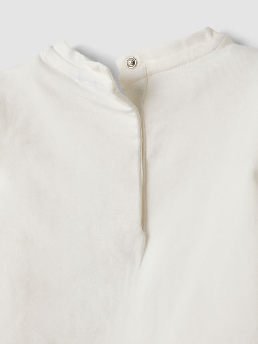 Completo grigio e bianco in cotone e viscosa elasticizzato per bimba_3