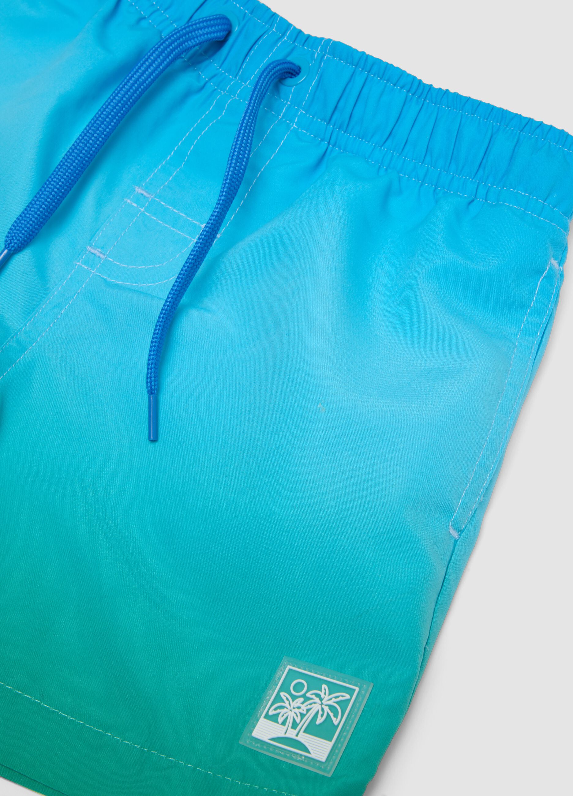 Blue Ombre Swim Shorts with Elasticated Waist