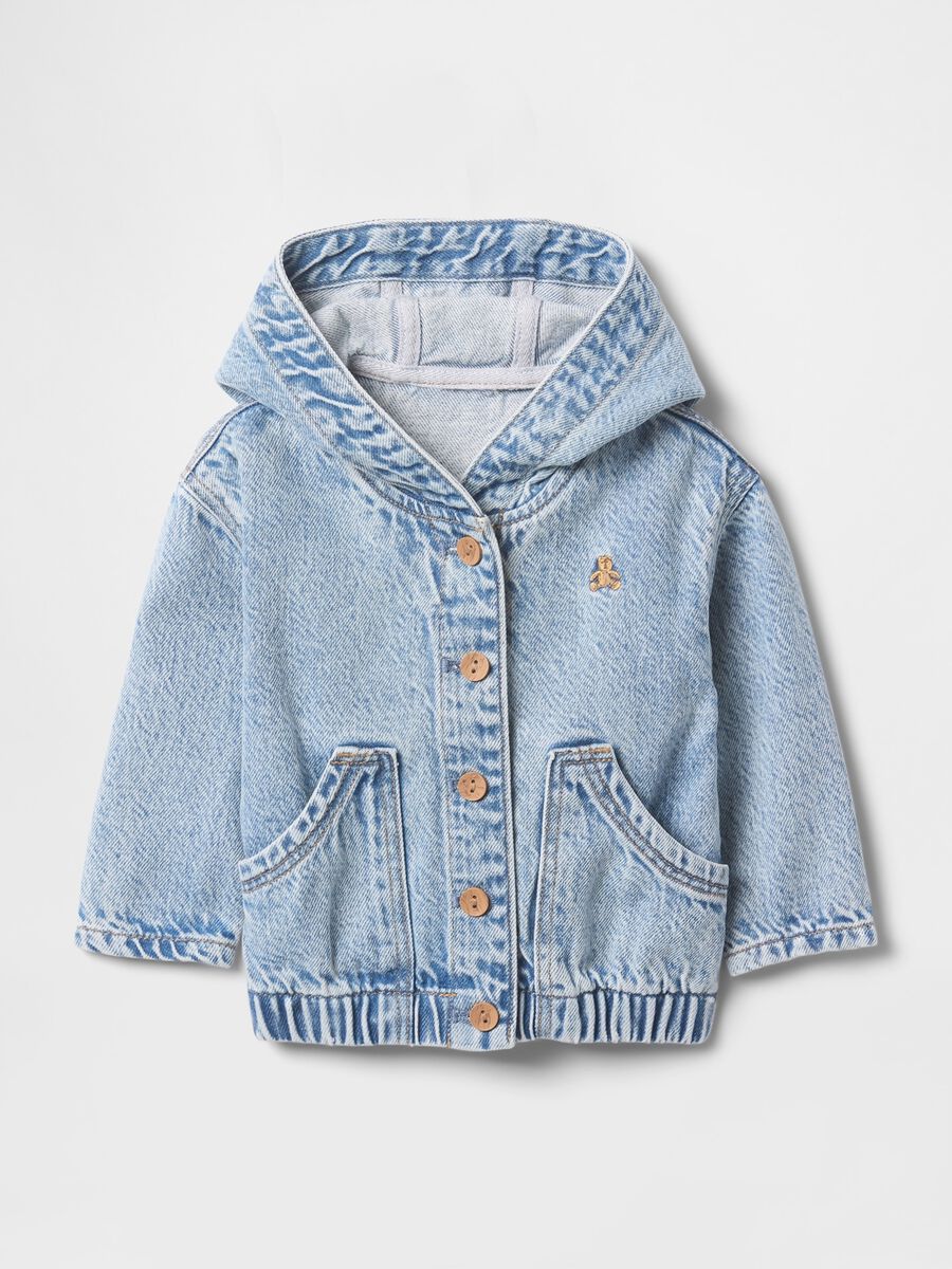 Children's Denim-Style Hooded Jacket_0