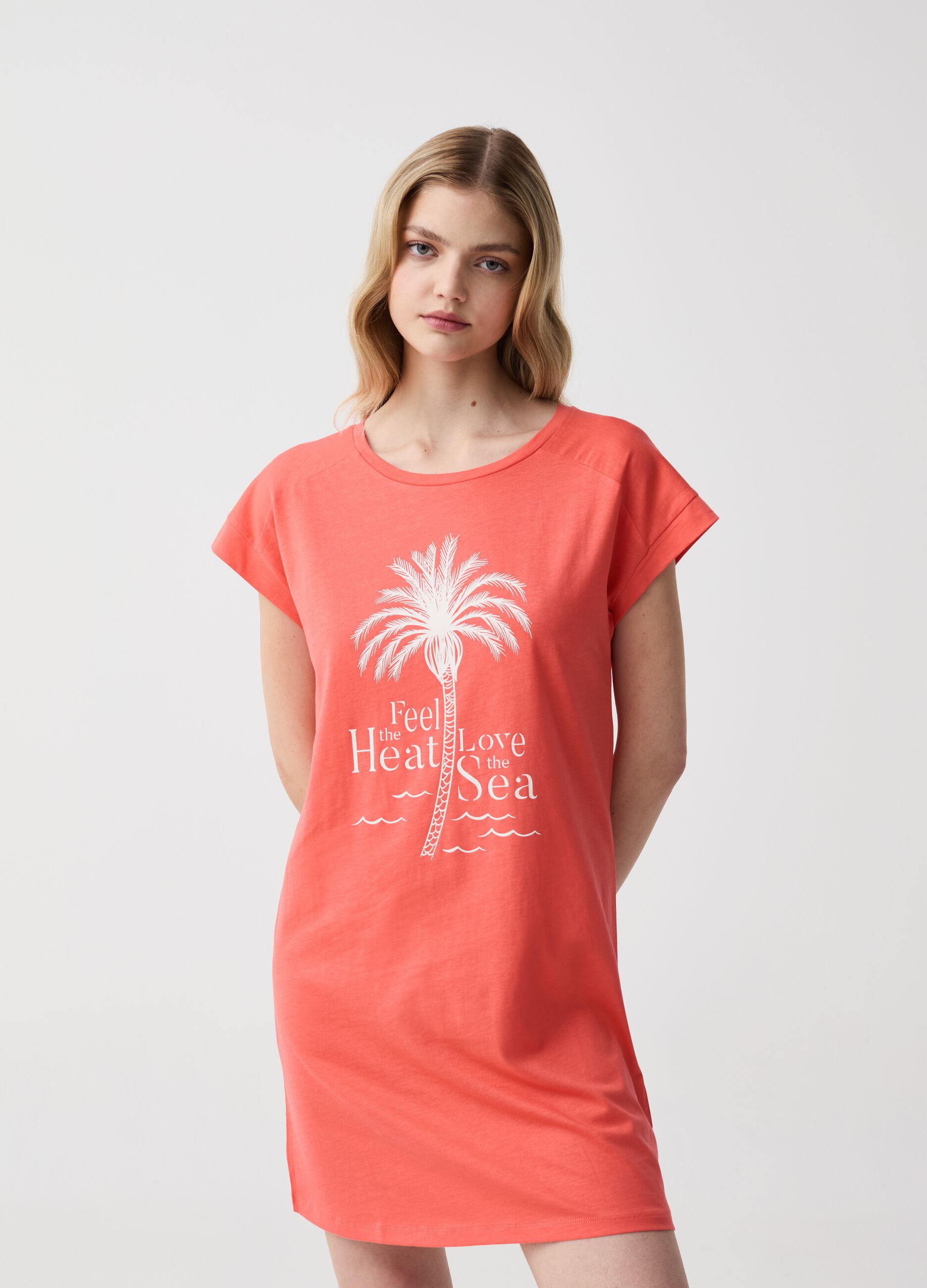 Ovs Camicia da notte con stampa tropicale