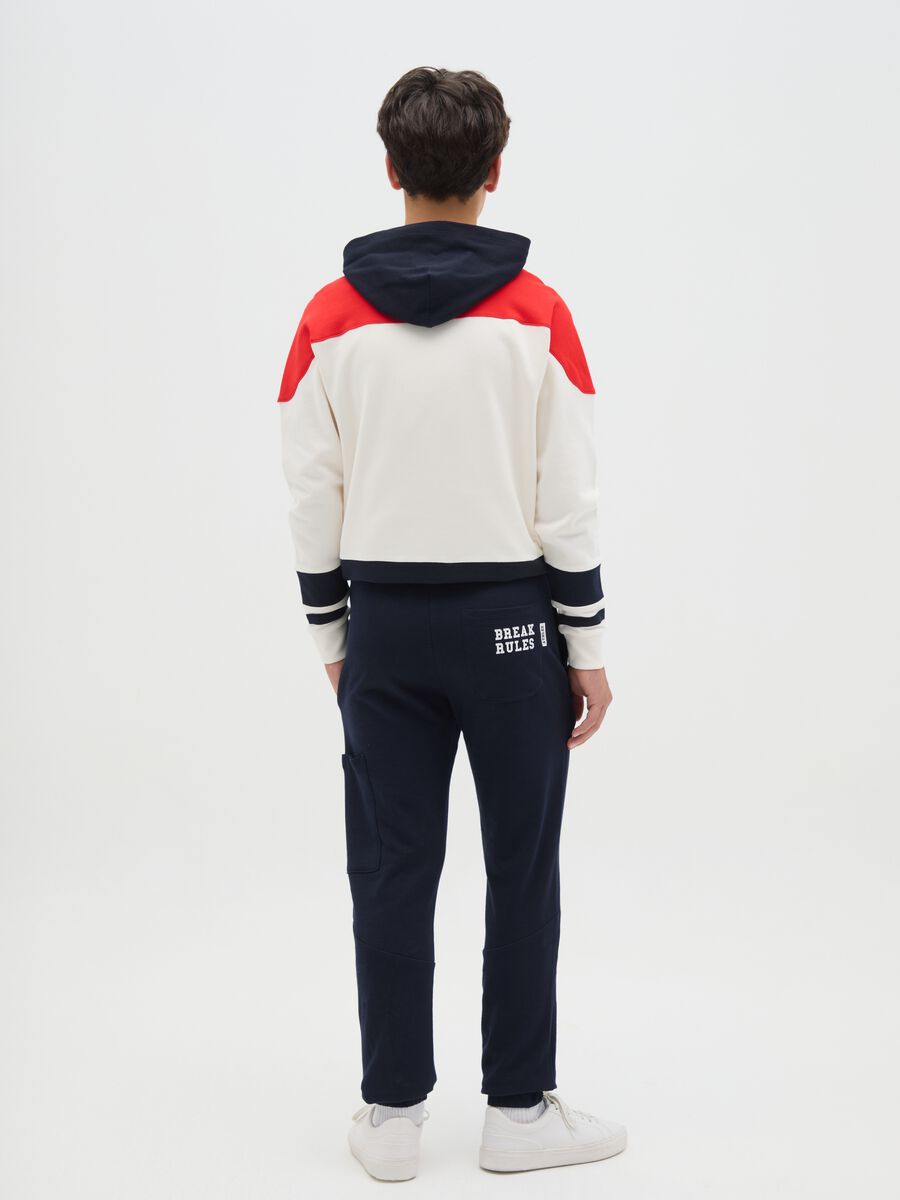 Fleece joggers with drawstring and print_3