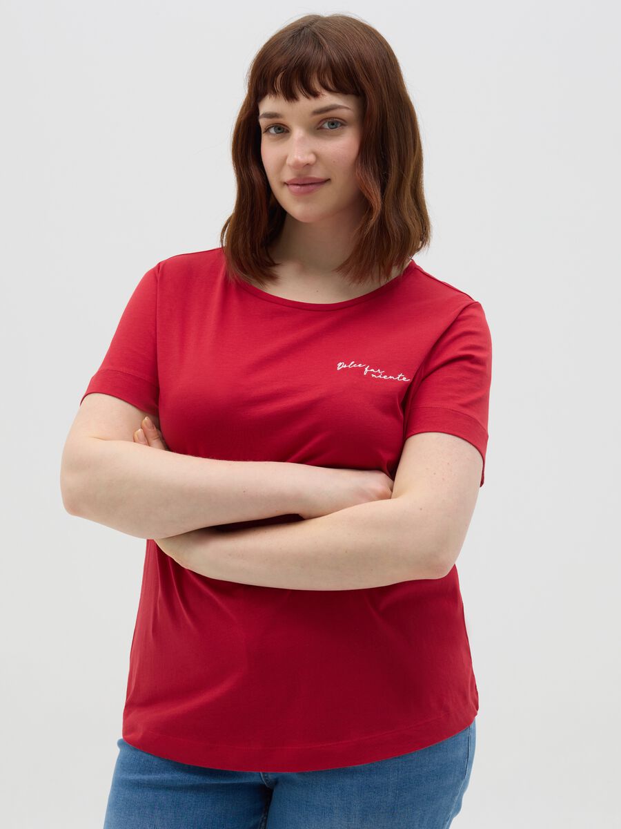 Red pure cotton Mya T-shirt_0