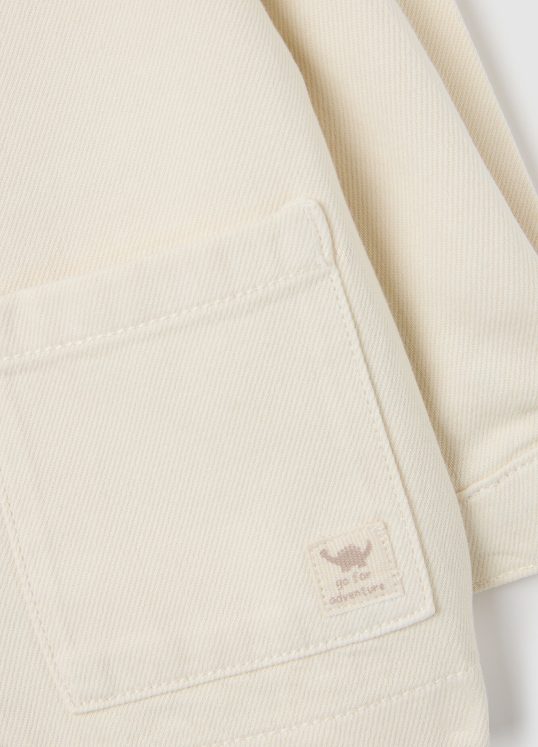 Beige Jacket with Brown Collar for Boys