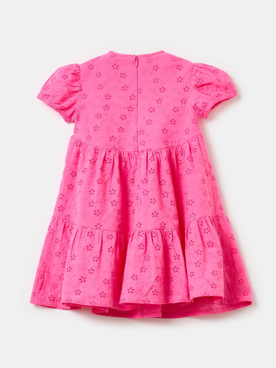 Broderie anglaise cotton dress with bow_1