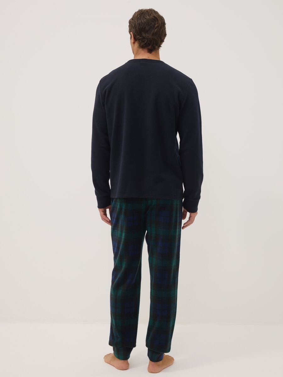 Pigiama lungo blu navy con girocollo e stampa Mickey & Friends_3