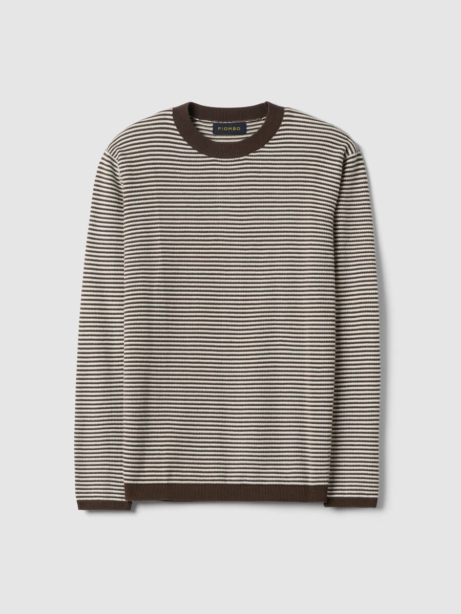 Multicoloured striped pure cotton sweater regular fit_4