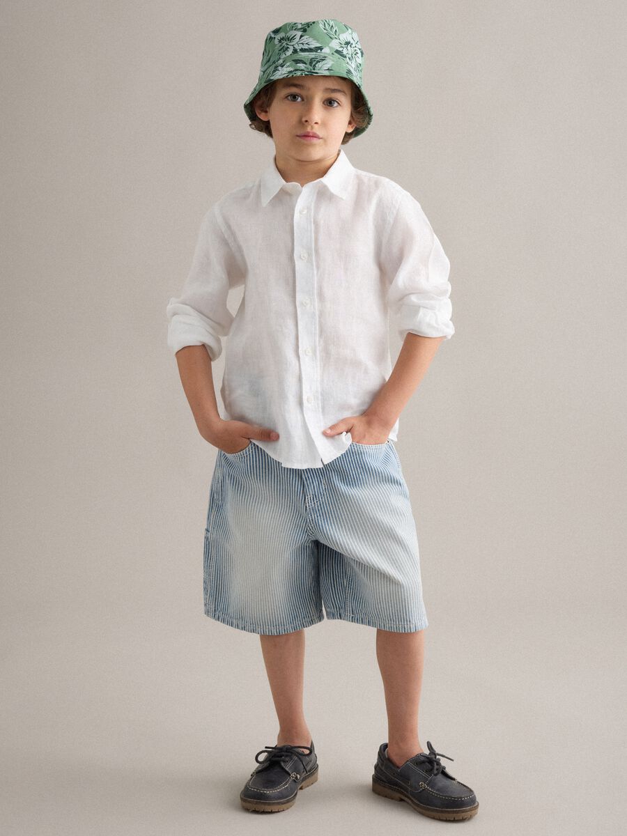 Cappello bucket verde in puro cotone jersey_1