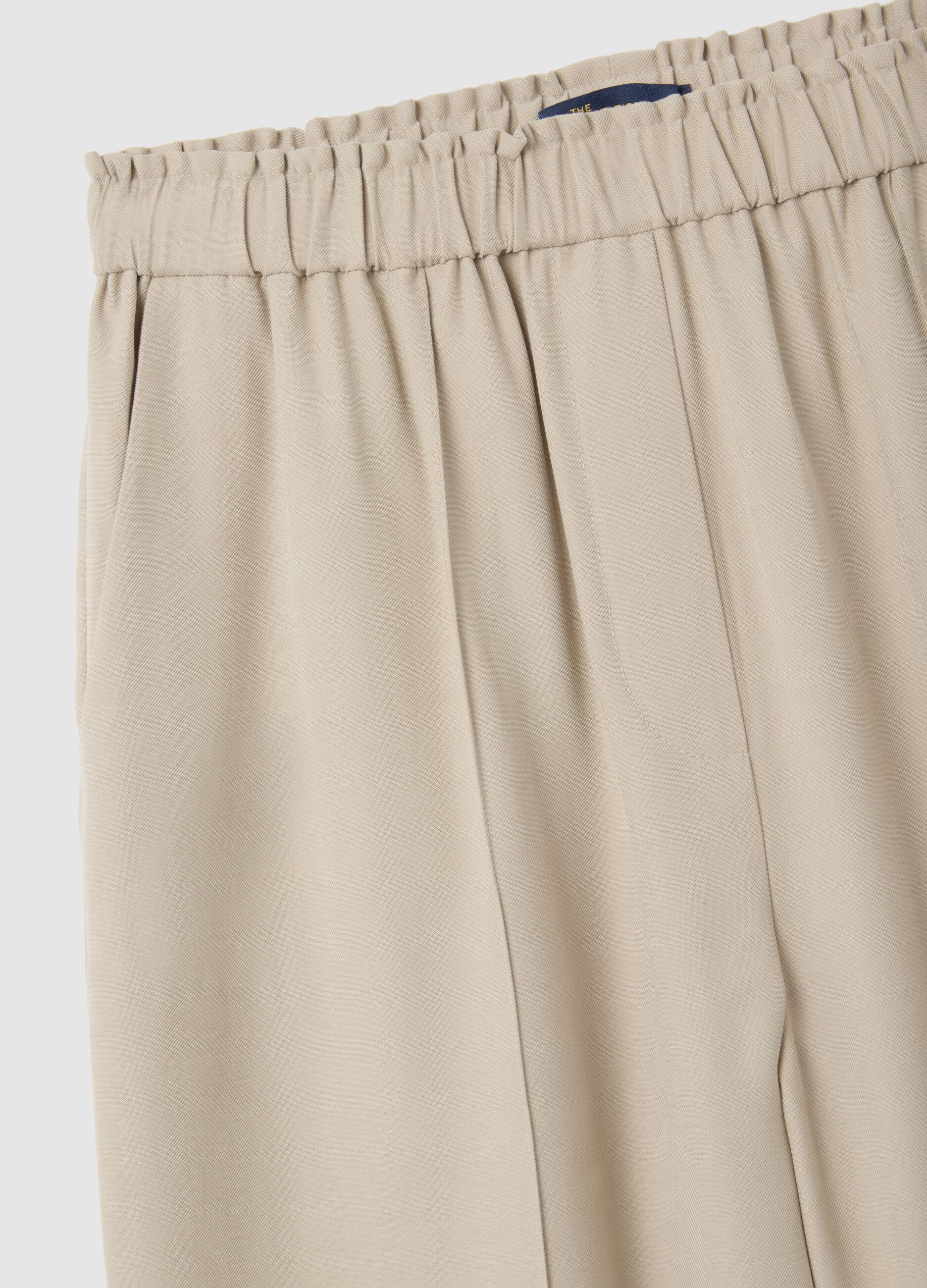 Wide-Leg Beige Trousers