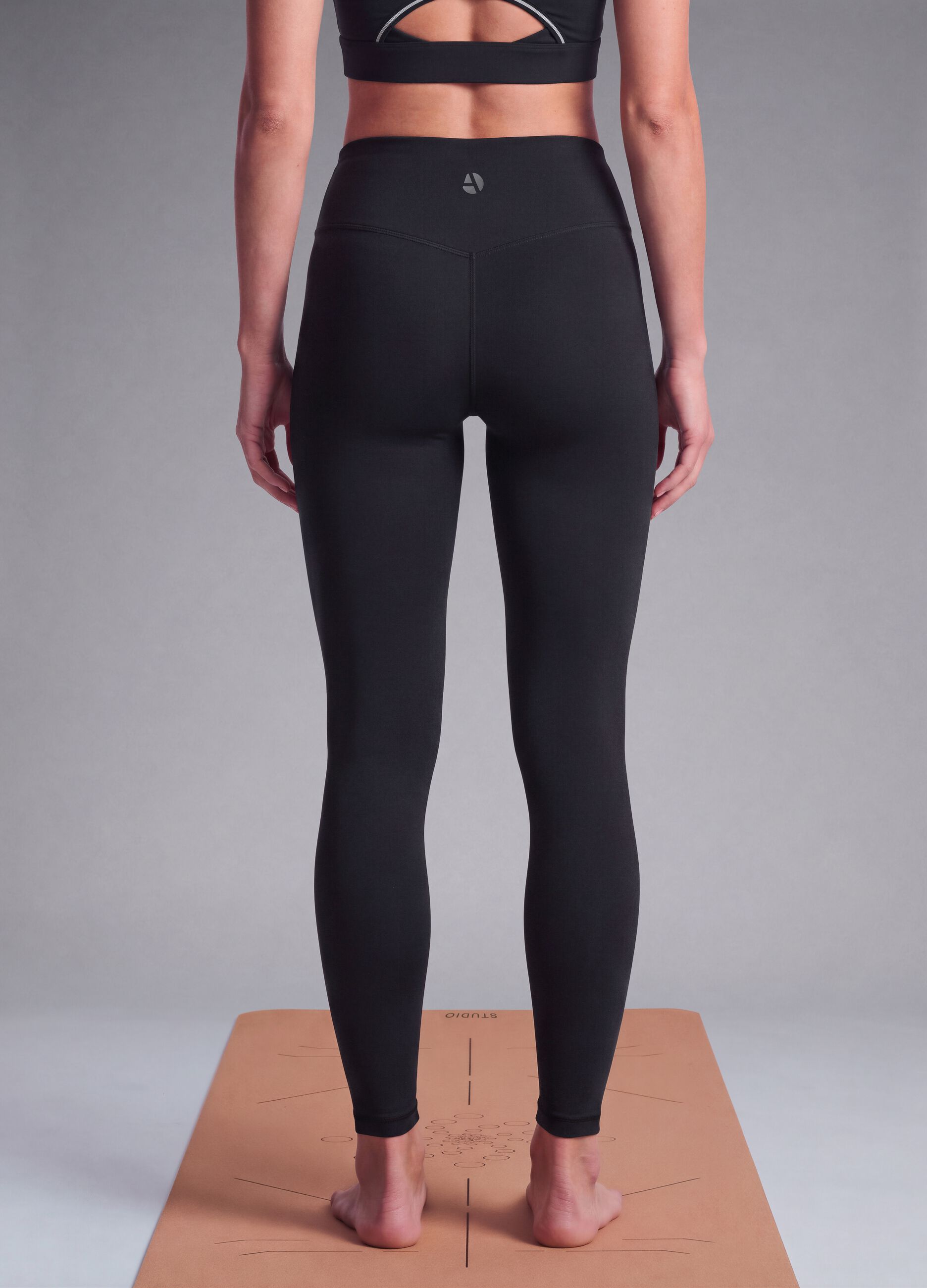 Black high-waisted breathable stretch leggings ALTAVIA STUDIO