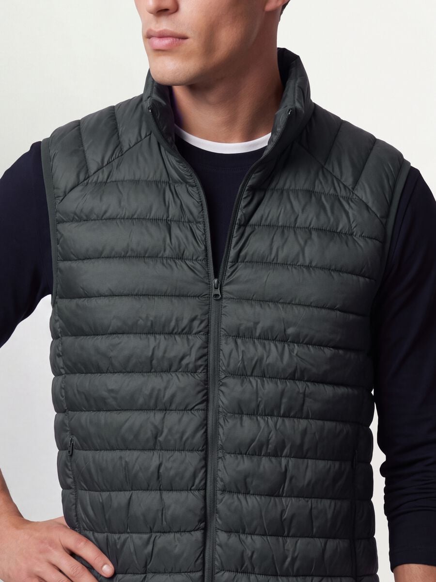 Green Ultralight padded gilet with zip_2