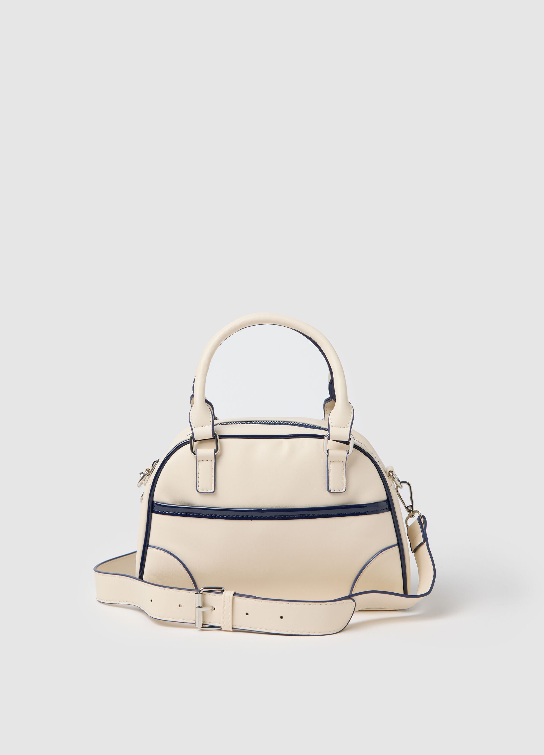 Beige shoulder bag with contrasting details