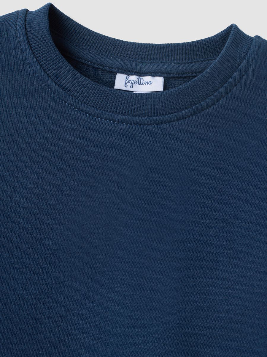 Blue oversized sweatshirt in pure organic cotton for boys_2