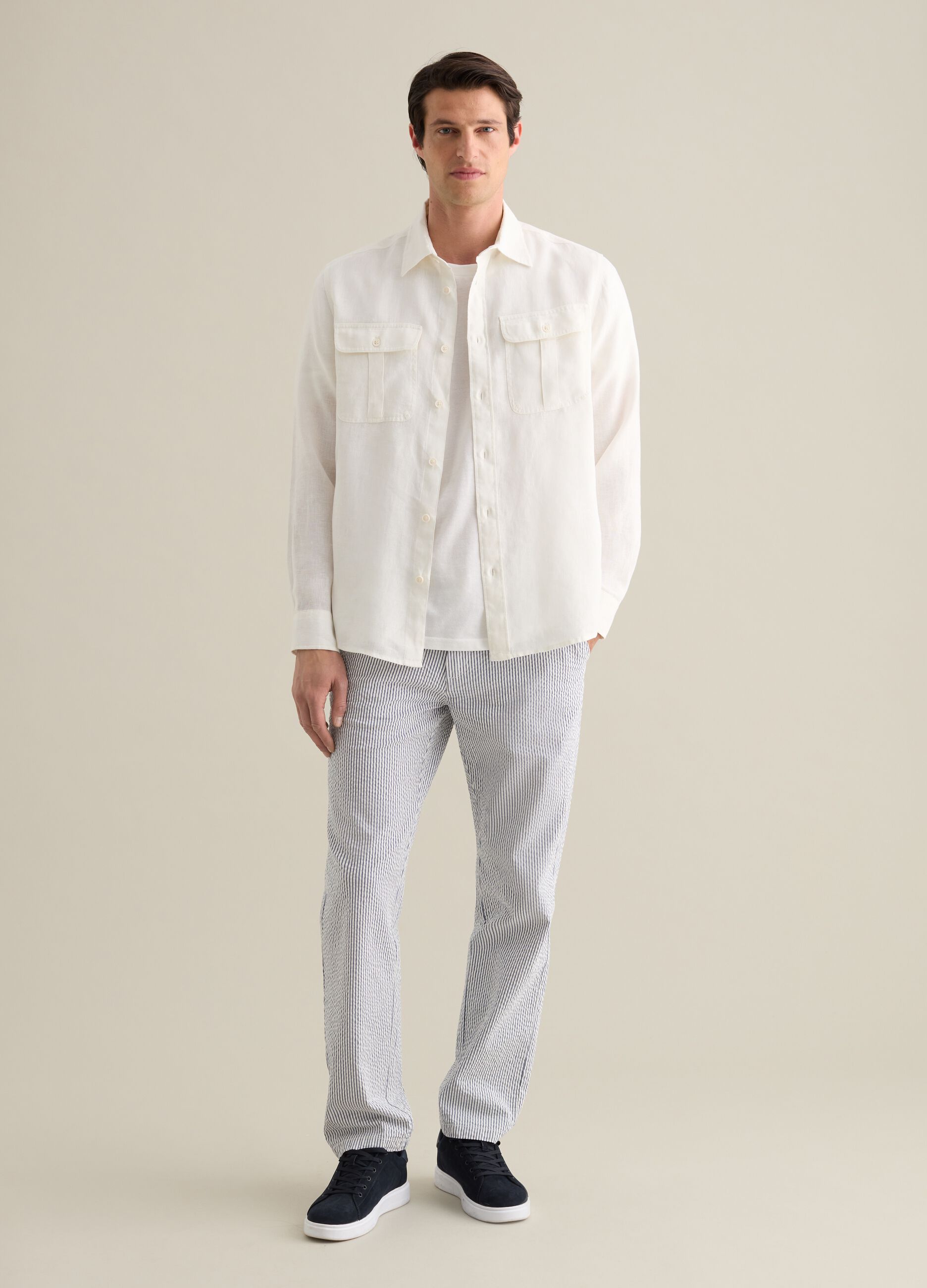 Classic white linen shirt by Piombo