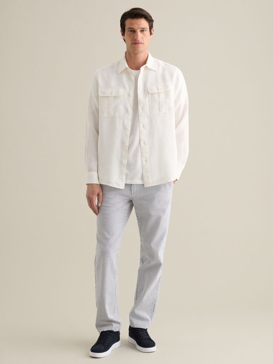 Classic white linen shirt by Piombo_1