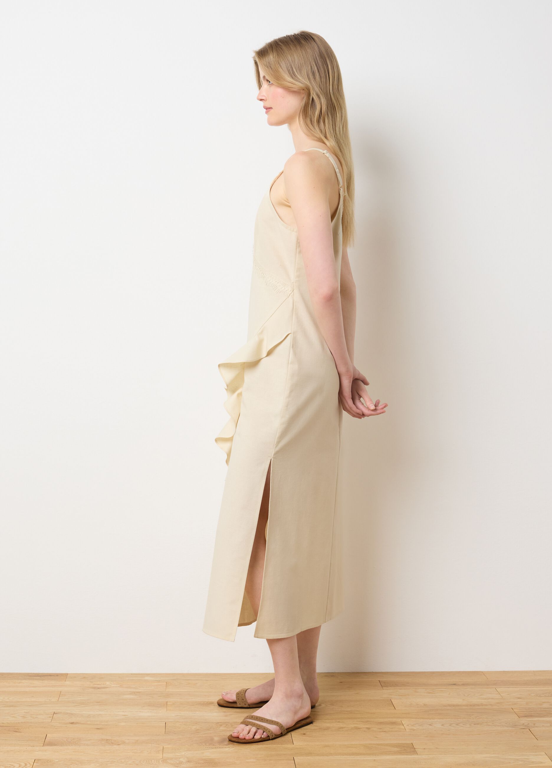 Abito da donna in cotone beige over