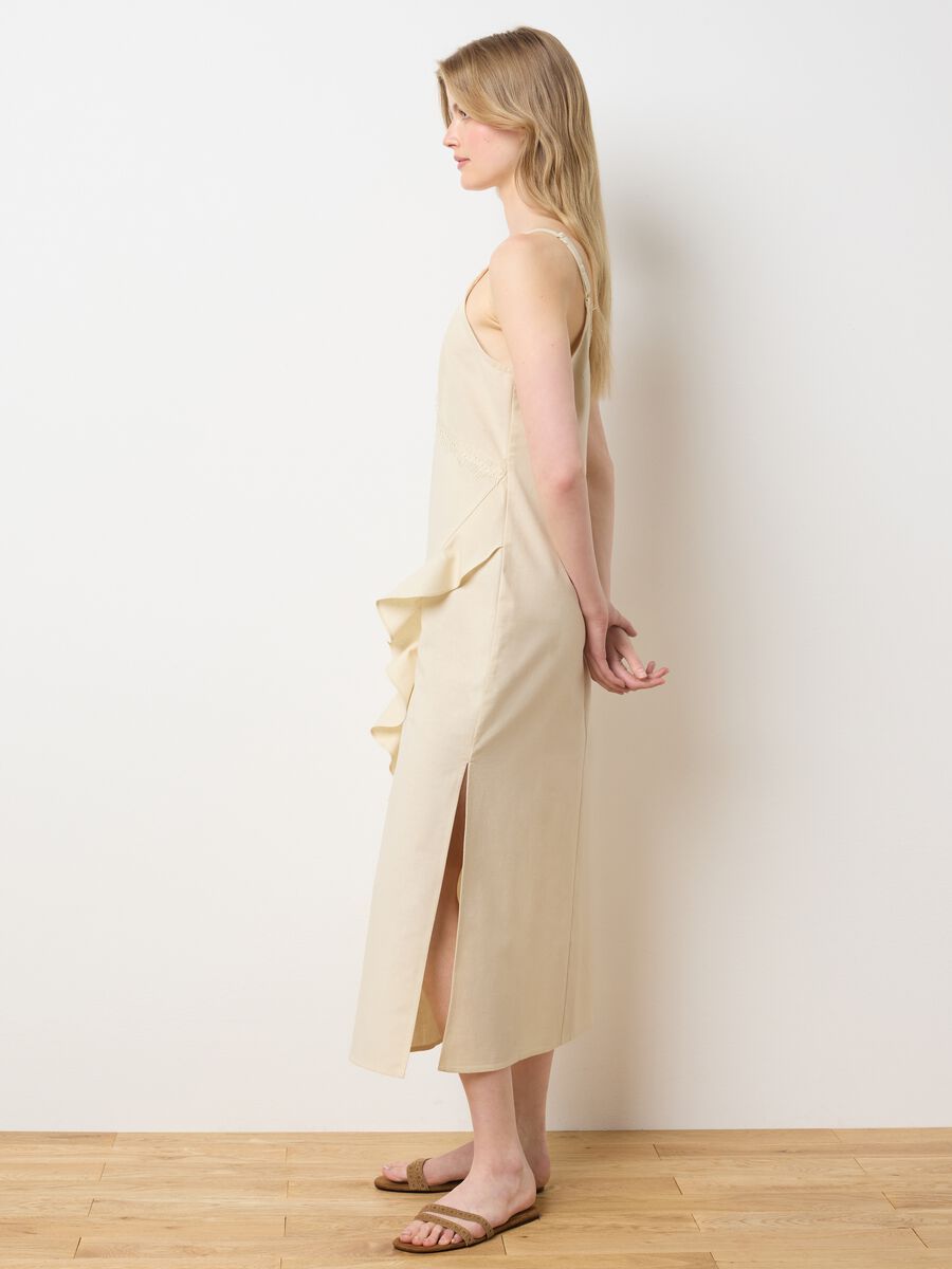 Women's Oversized Beige Cotton Dress_1