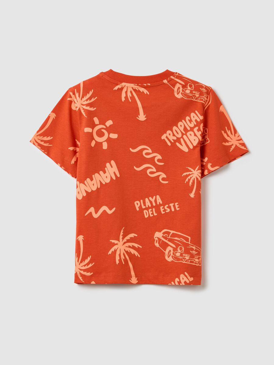 Orange T-shirt with Tropical Print OVS Kids_1