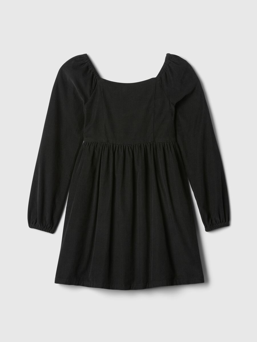 Cotton dress with puff sleeves_2