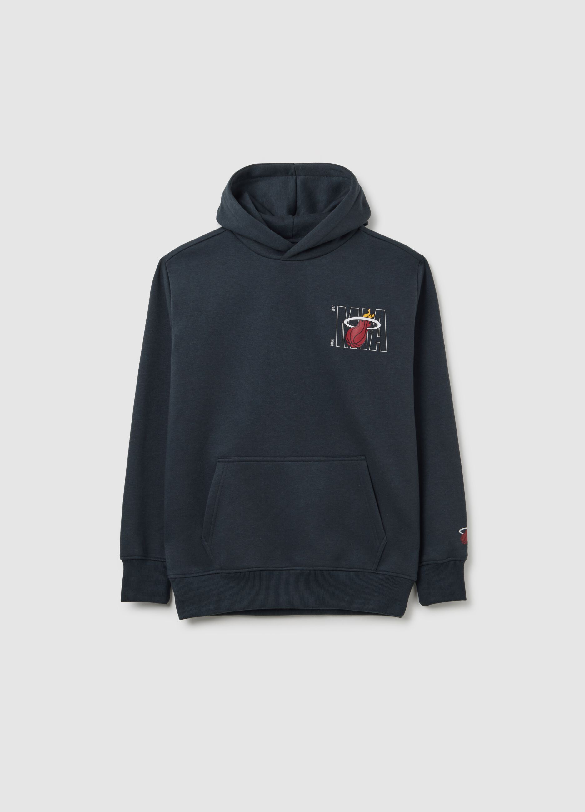 Felpa da bambino in misto cotone blu regular fit Miami Heat
