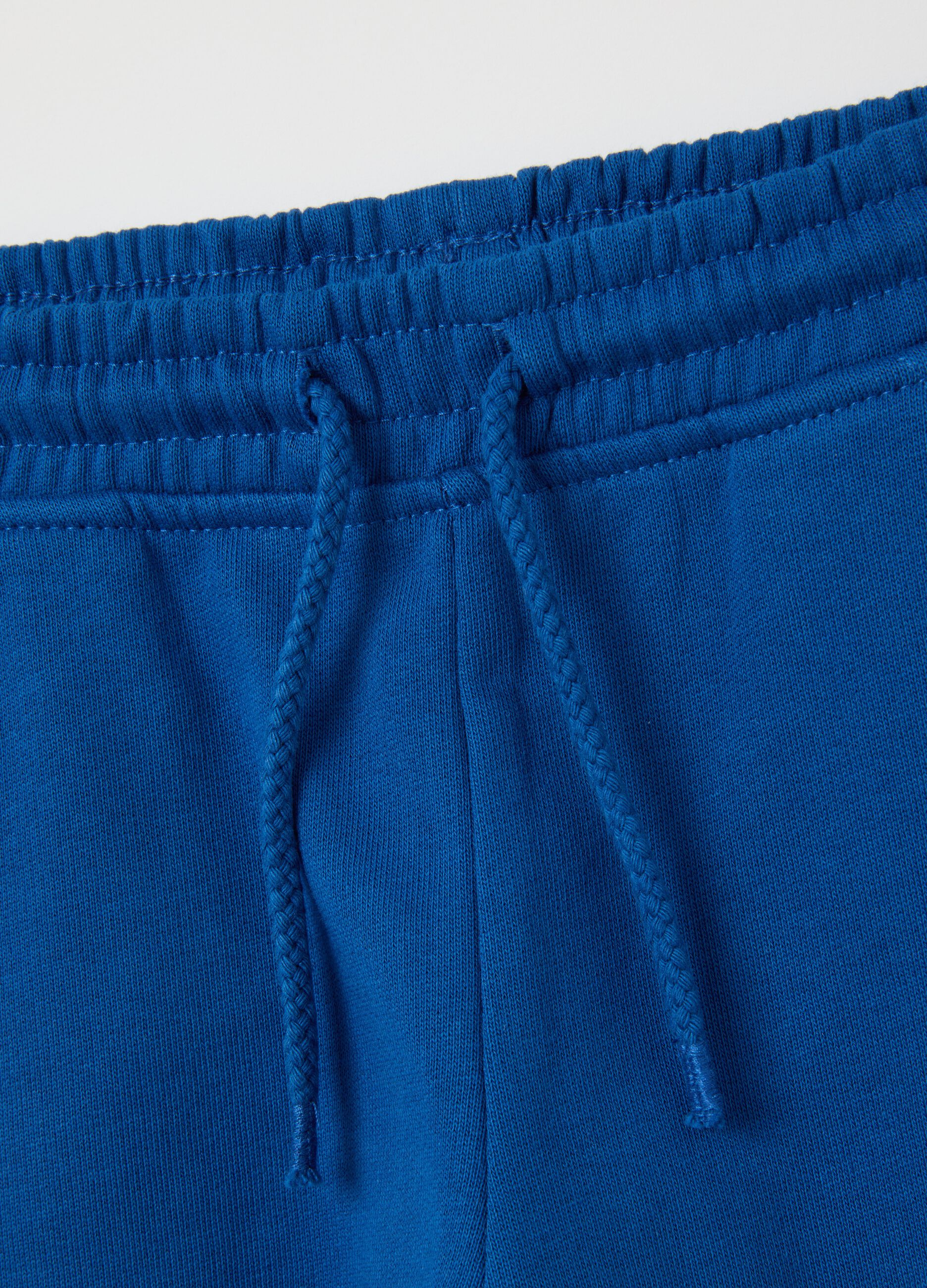 Children's blue regular fit pure cotton trousers