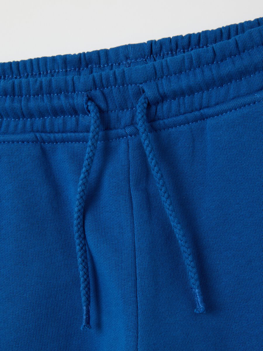 Children's blue regular fit pure cotton trousers_3