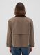 Brown cotton-blend jacket with contrast collar, regular fit_3