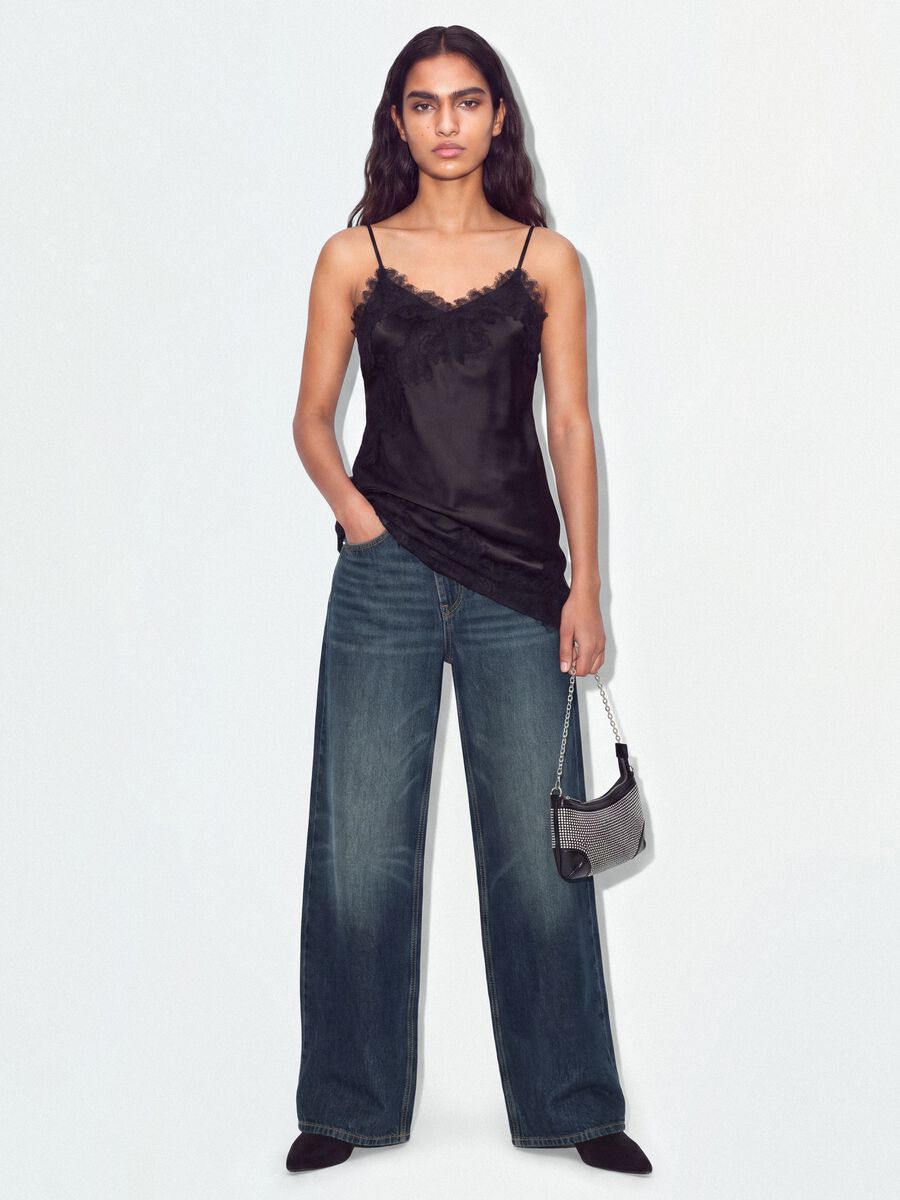 Jeans grigi in denim di puro cotone skater fit_0