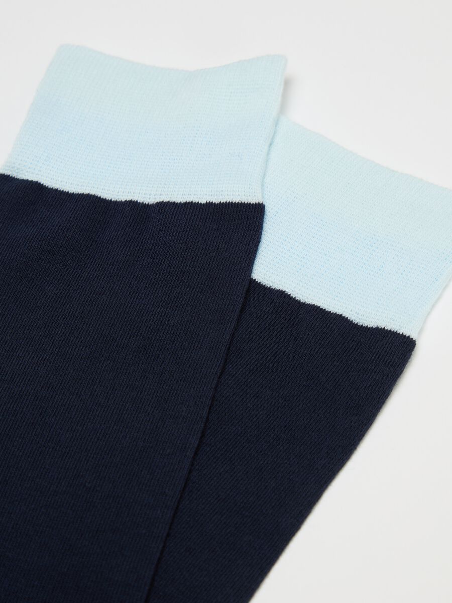 Two-pair pack stretch midi socks with striped pattern_2