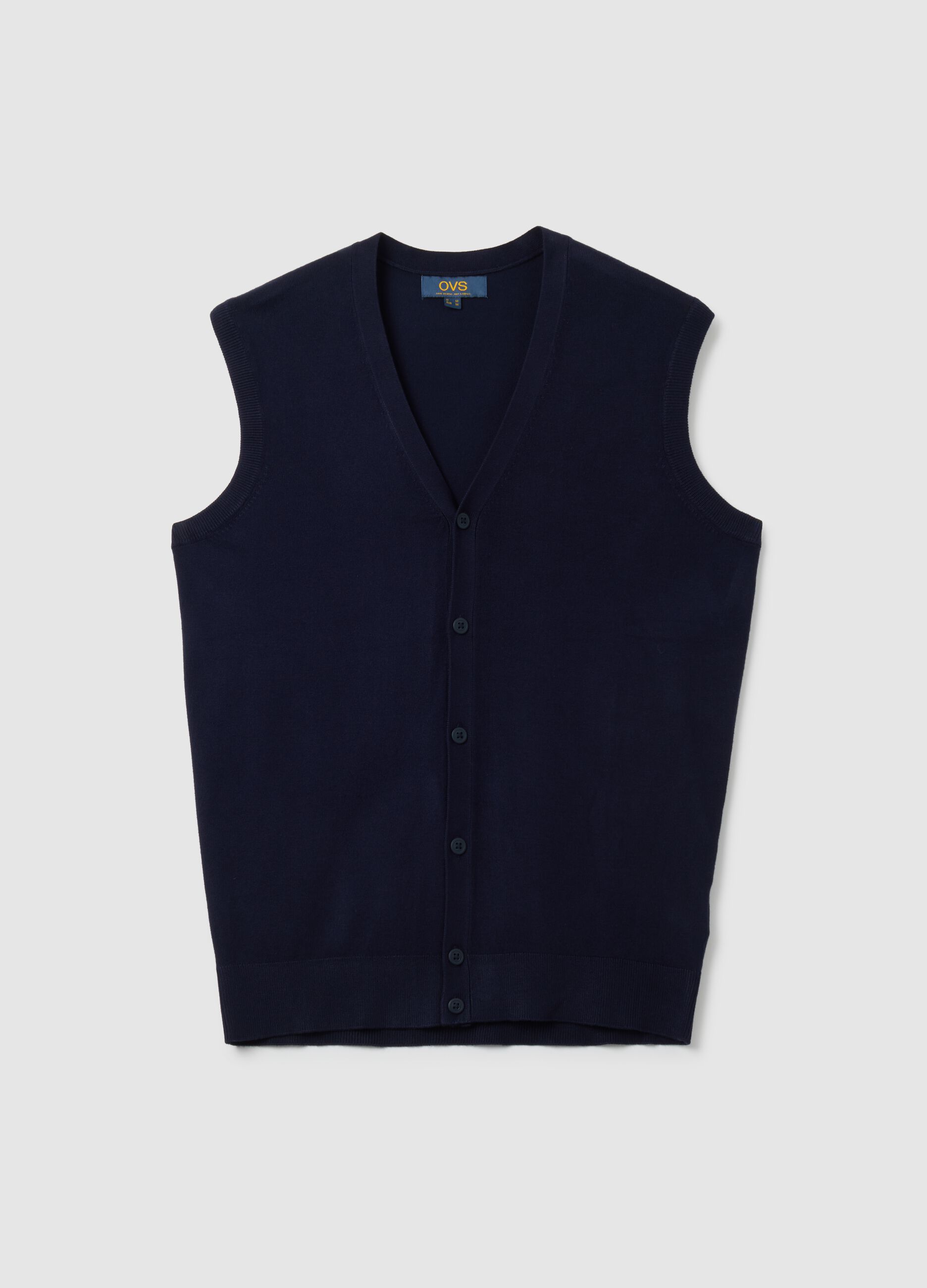 Blue knit waistcoat regular fit
