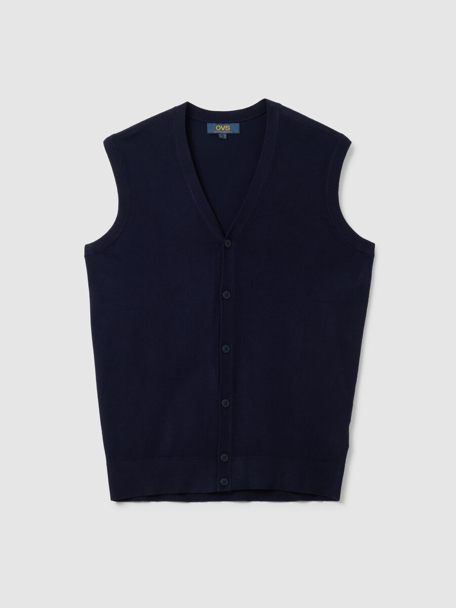 Blue knit waistcoat regular fit_4