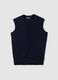 Blue knit waistcoat regular fit_4