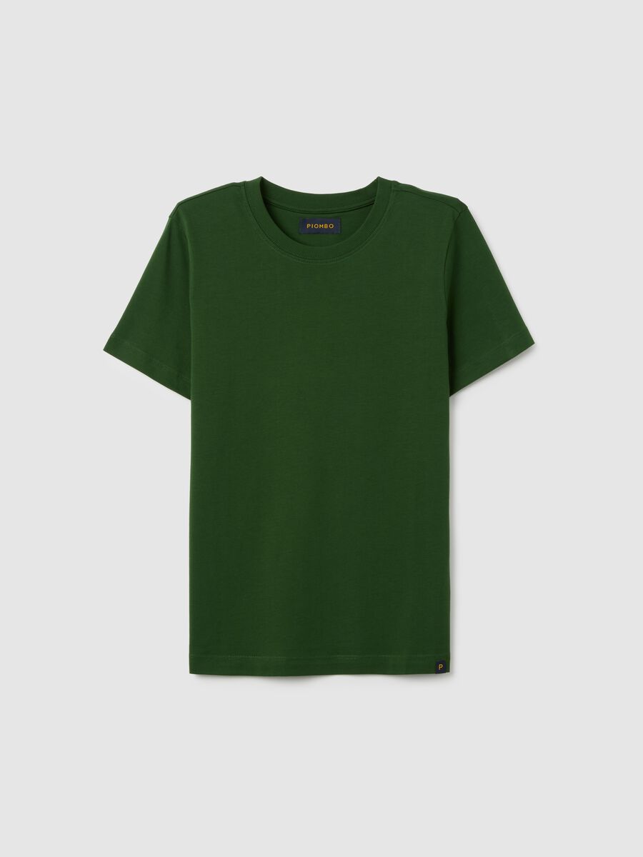 Green pure cotton regular fit T-shirt_0