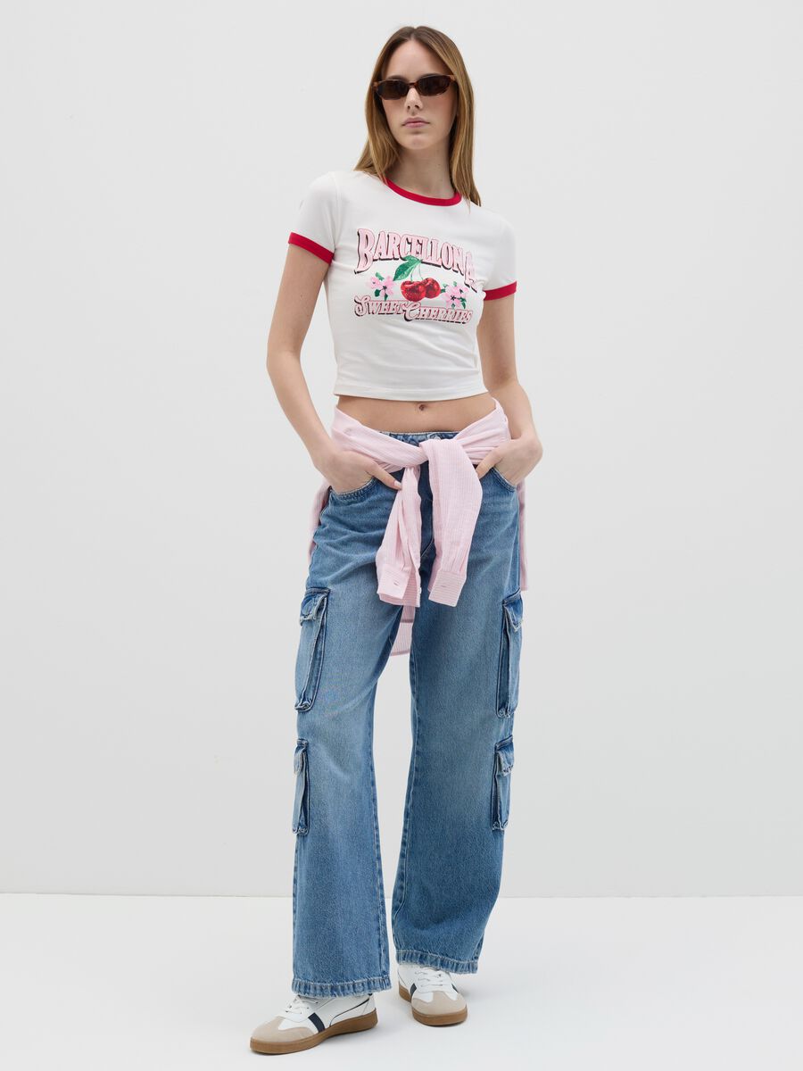 T-shirt with contrasting edging and print_1