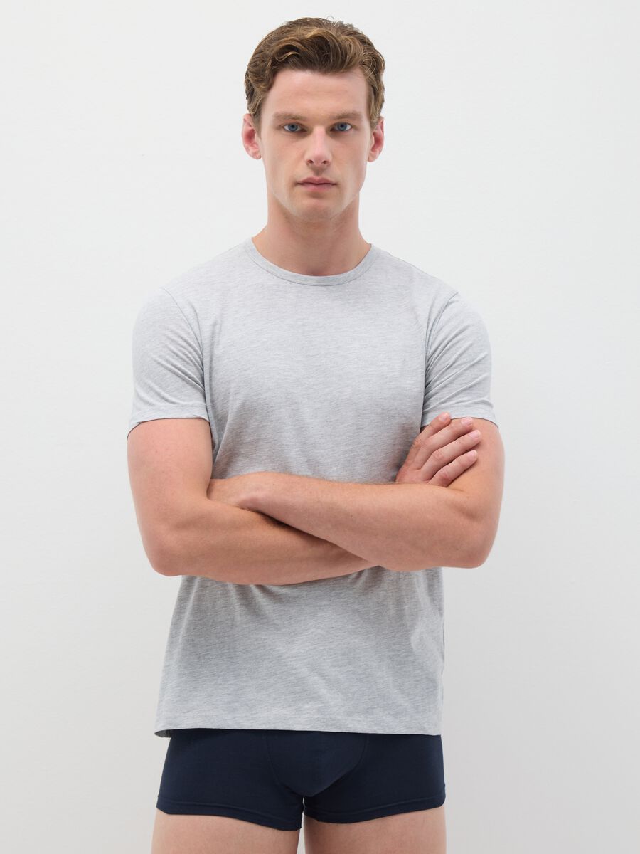 Bipack di t-shirt da uomo in puro cotone grigie regular fit_0