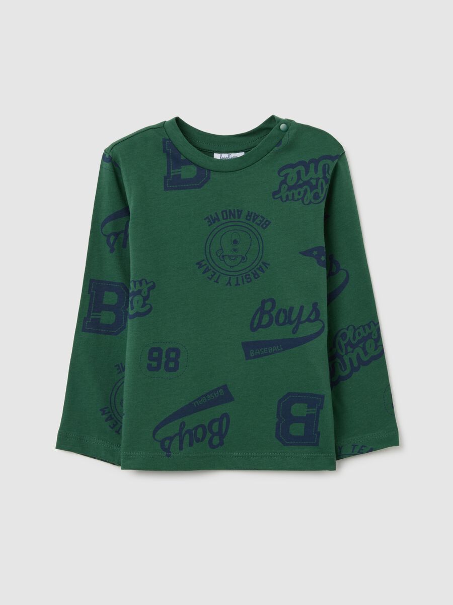 Children's green pure cotton T-shirt in regular fit_0
