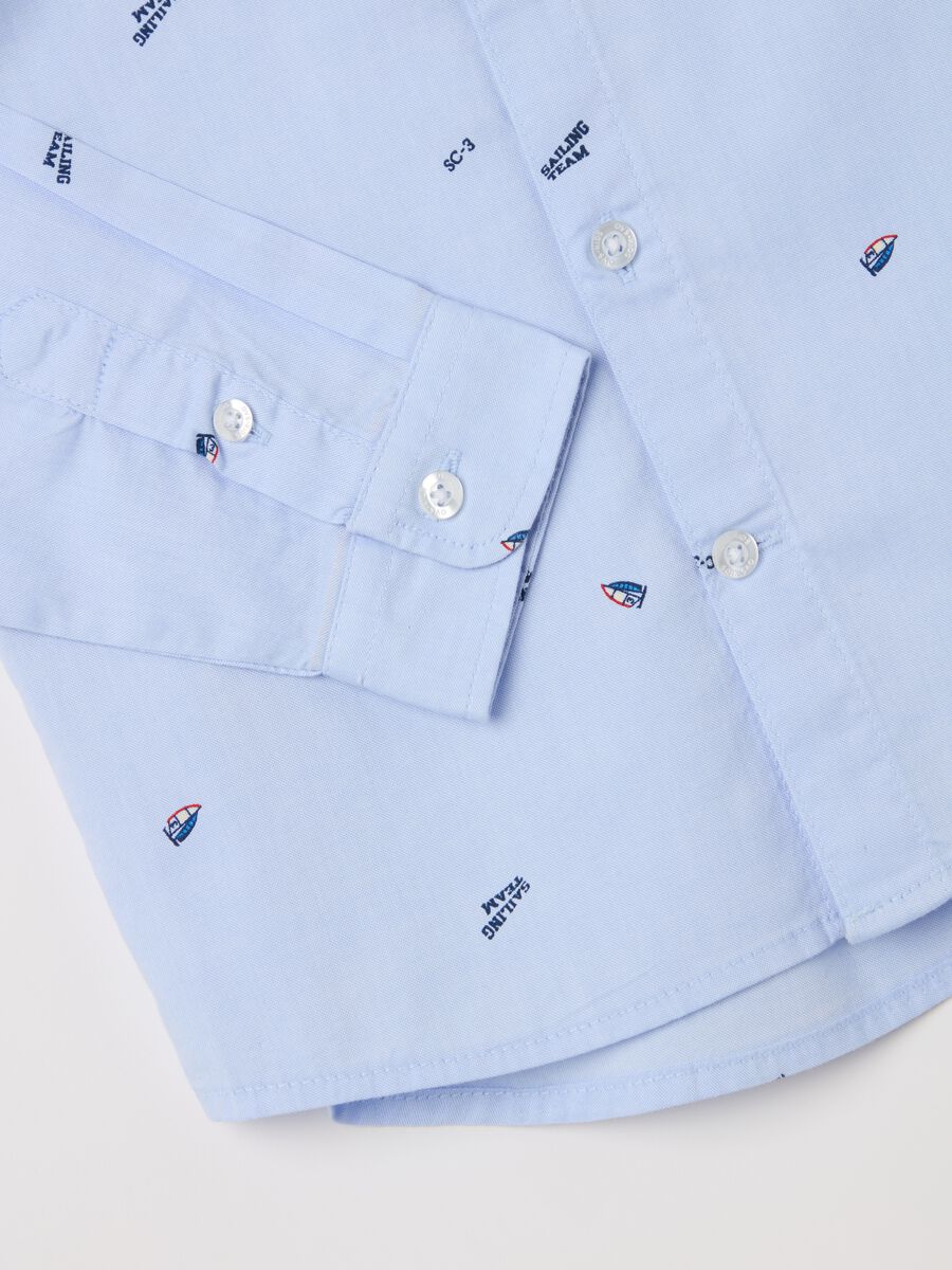 Mandarin collar with sail boats print_3