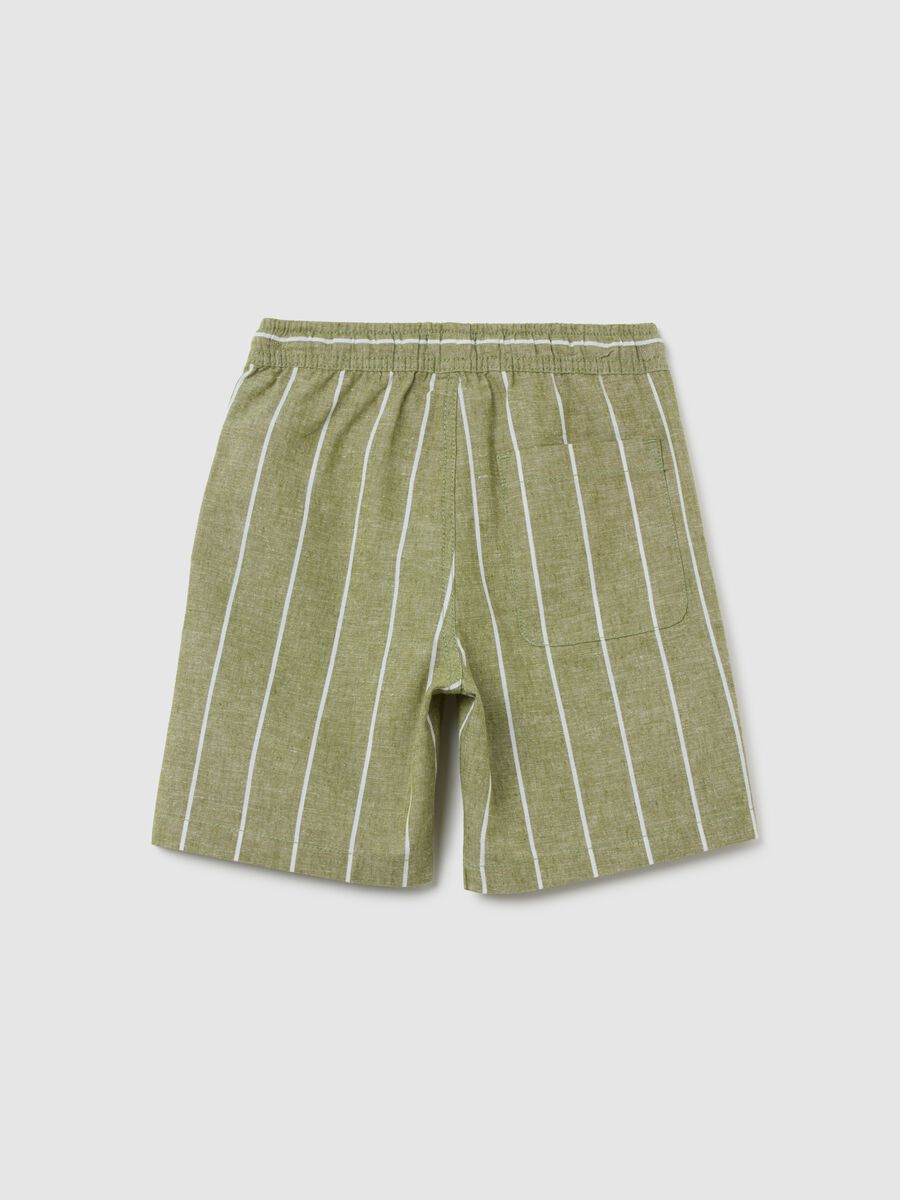Children's multicolour cotton blend regular fit shorts with elastic waistband_1