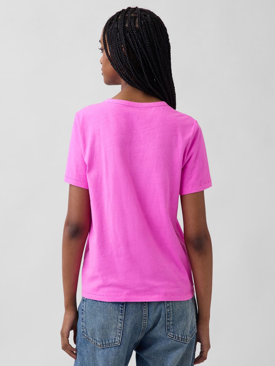 Pink pure cotton regular fit T-shirt_2