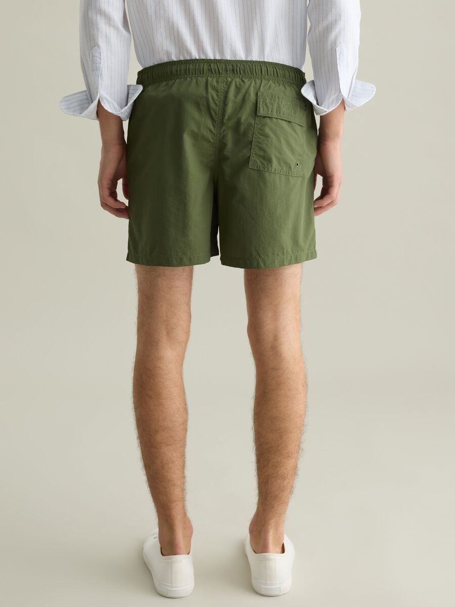 Boxer mare da uomo in misto verde regular fit con vita elastica_2