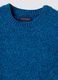 Gilet blu in misto lana con girocollo over fit_1